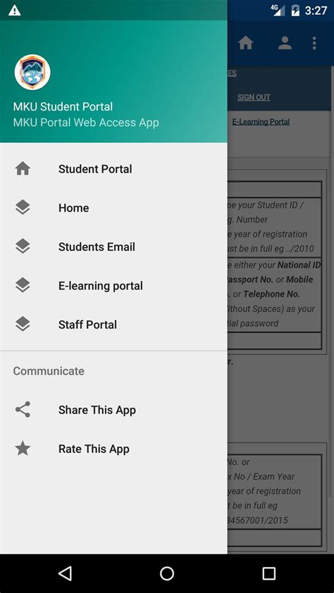 mku student portal online application